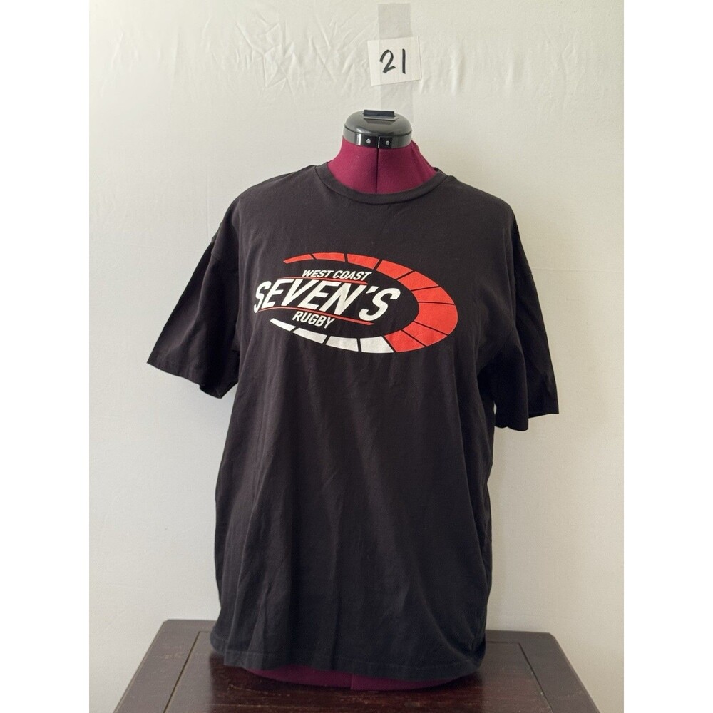 Canterbury West Coast Sevens Rugby T Shirt Black Graphic Logo XL